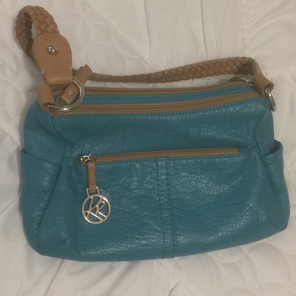 KR Kim Rogers teal purse